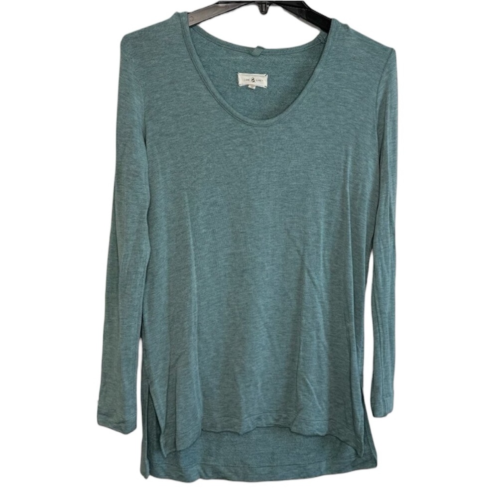 Lou & Grey | Light Teal Buttery Soft Scoop Neck Long Sleeve Tunic Shirt Top - Picture 1 of 6